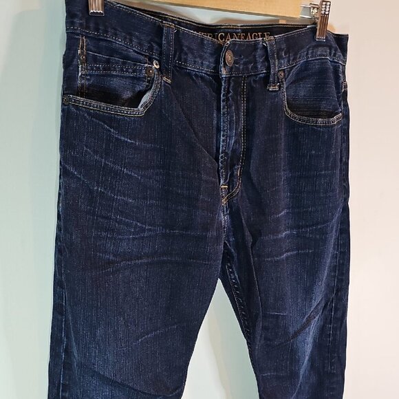 American Eagle Outfitters Core Flex 32x31 Blue Slim Jeans Deep Indigo - Picture 3 of 11